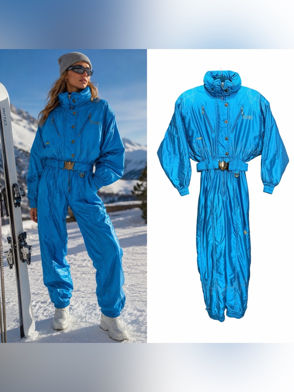 Vintage Descente Teal Ski Suit Women's 6